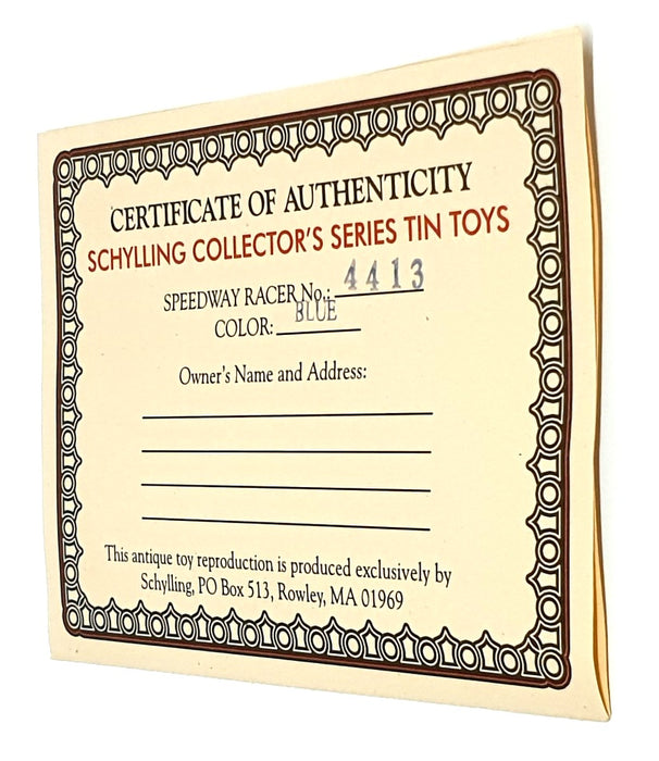 Schylling Appx 10cm Long SC1504 Speedway Racer Classic Wind Up Tin Car & Driver