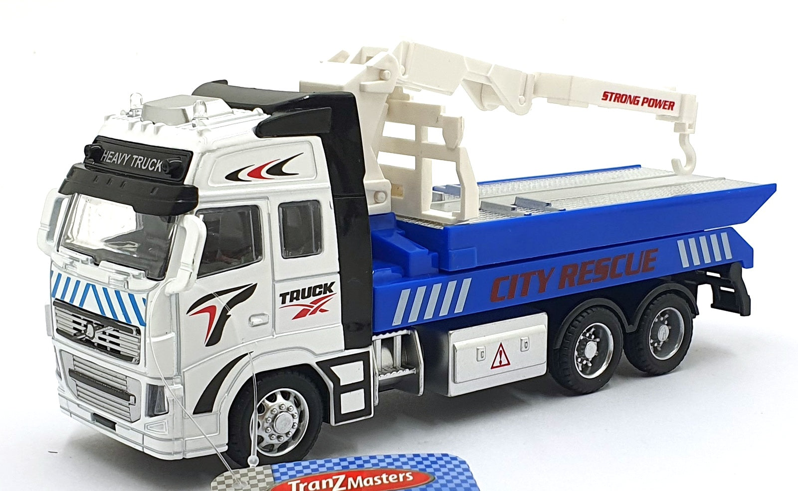 TranzMasters 20cms Pull Back and Go TY1003 - Truck with Crane Rescue Vehicle