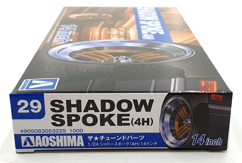 Aoshima 1/24 Scale Four Wheel Set 53225 - Shadow Spoke 4H 14 Inch