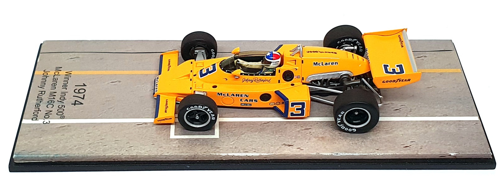 Spark 1/43 Scale 43IN74 - McLaren M16C #3 Winner Indy 500 1974 J. Rutherford