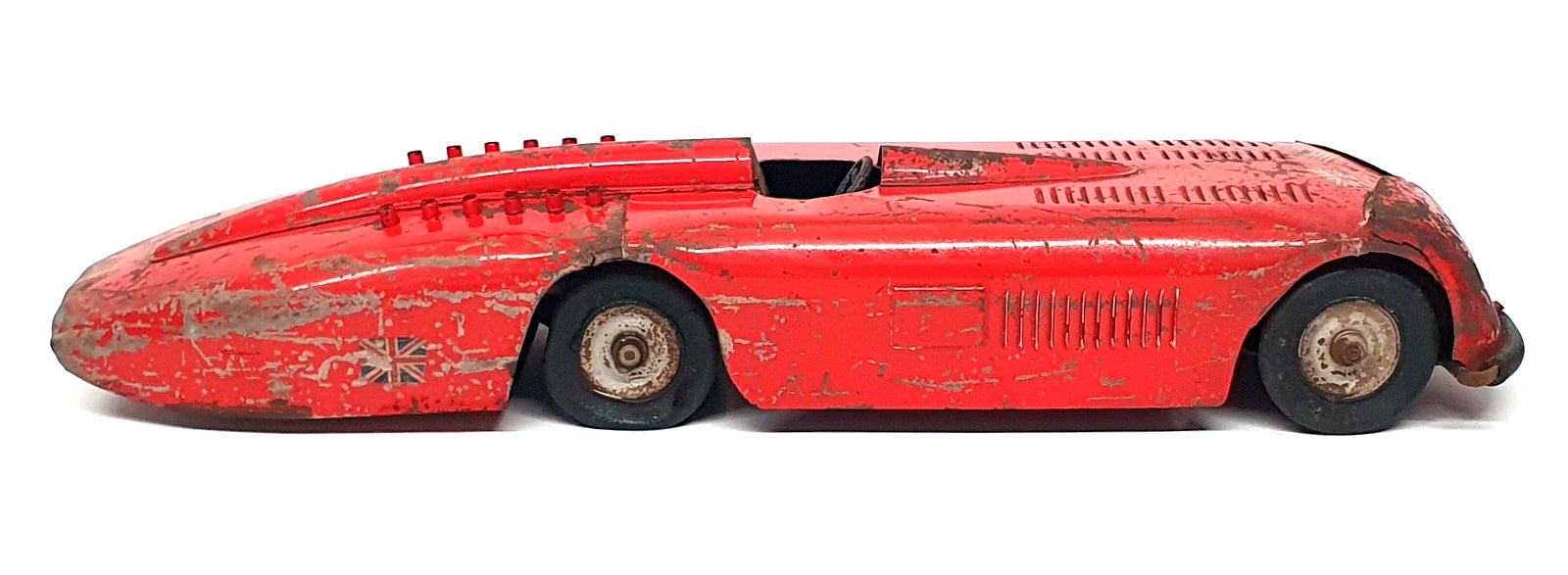 Kingsbury Appx 48cm Long Tinplate Toy - Sunbeam 1000 HP Record Car - Red