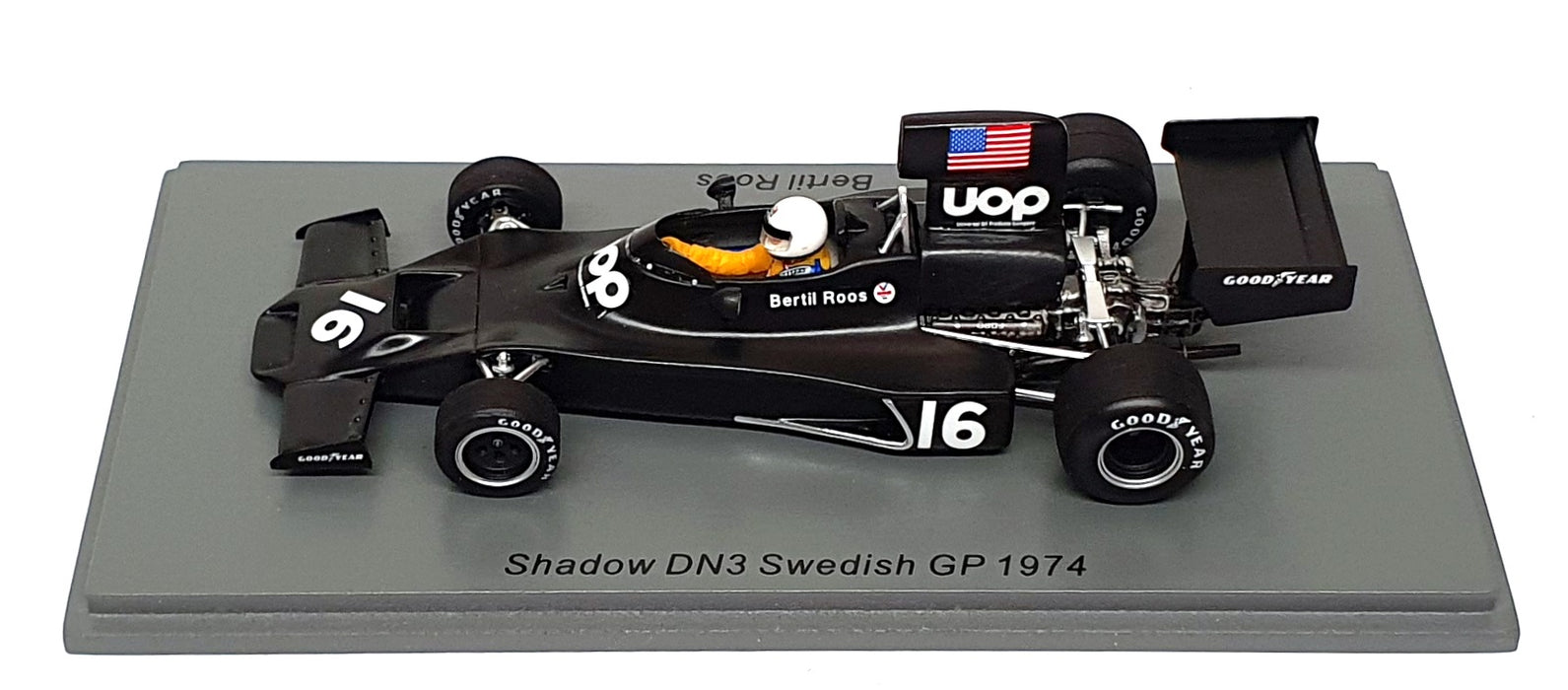 Spark 1/43 Scale S3843 - F1 Shadow DN3 #16 Practice Sweden GP 1974 B. Roos