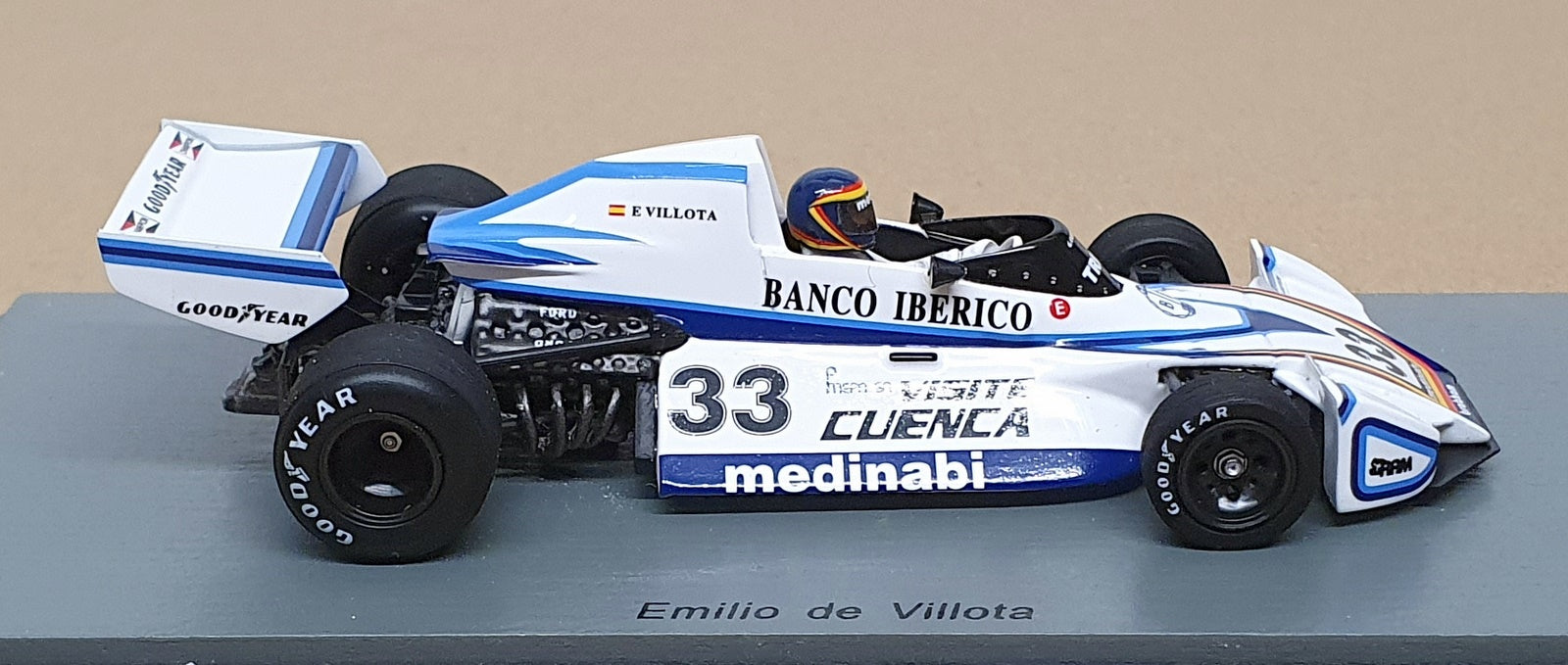 Spark 1/43 Scale S7102 - F1 Brabham BT44B #33 Practice Spain GP 1976 De Villota