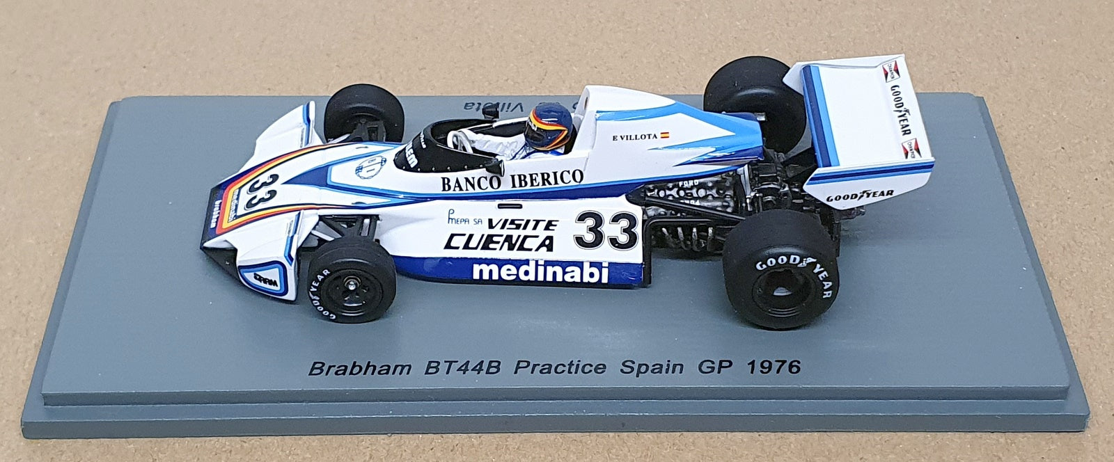 Spark 1/43 Scale S7102 - F1 Brabham BT44B #33 Practice Spain GP 1976 De Villota