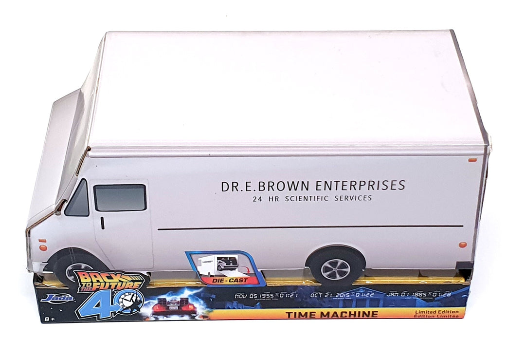 Jada 1/32 Scale 36848 Back To The Future Delorean Frost TM In Truck Box 40th Ann