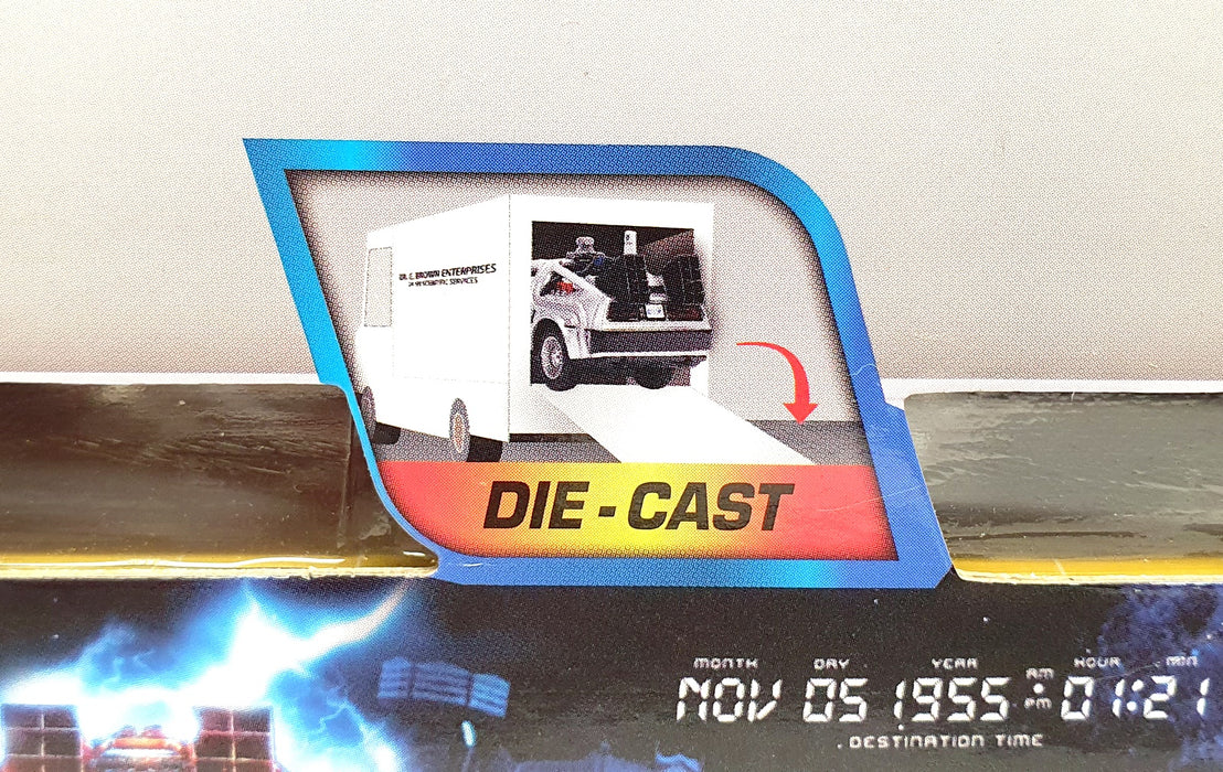 Jada 1/32 Scale 36848 Back To The Future Delorean Frost TM In Truck Box 40th Ann