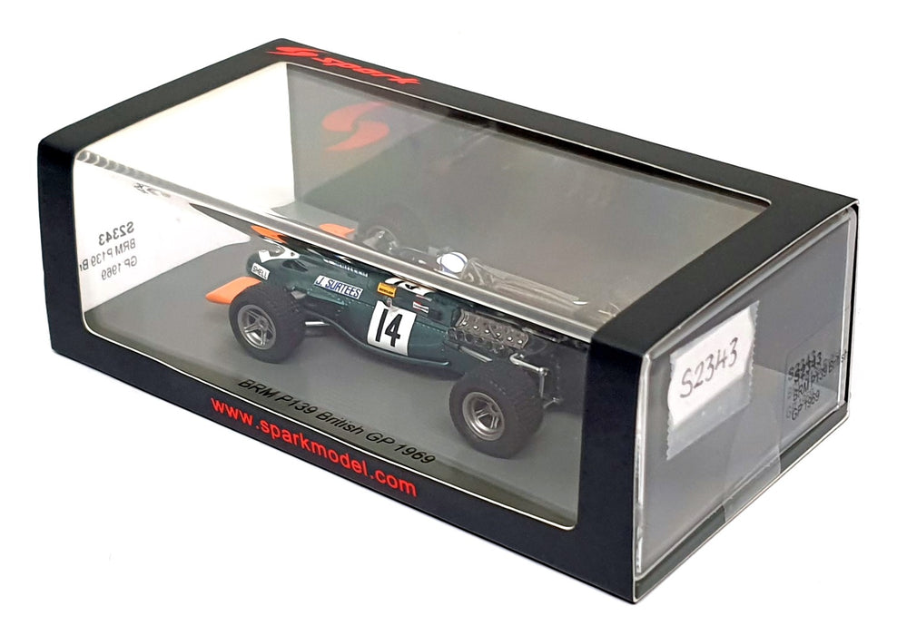 Spark 1/43 Scale S2343 - F1 BRM P139 #14 British GP 1969 John Surtees