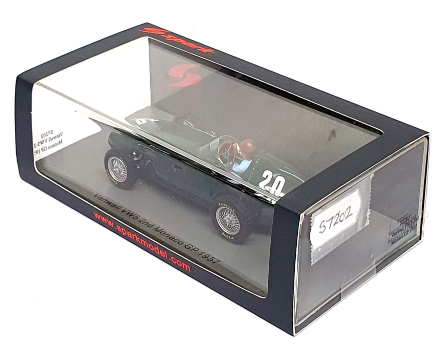 Spark 1/43 Scale S7202 - F1 Vanwall VW5 #20 2nd Monaco GP 1957 T. Brooks