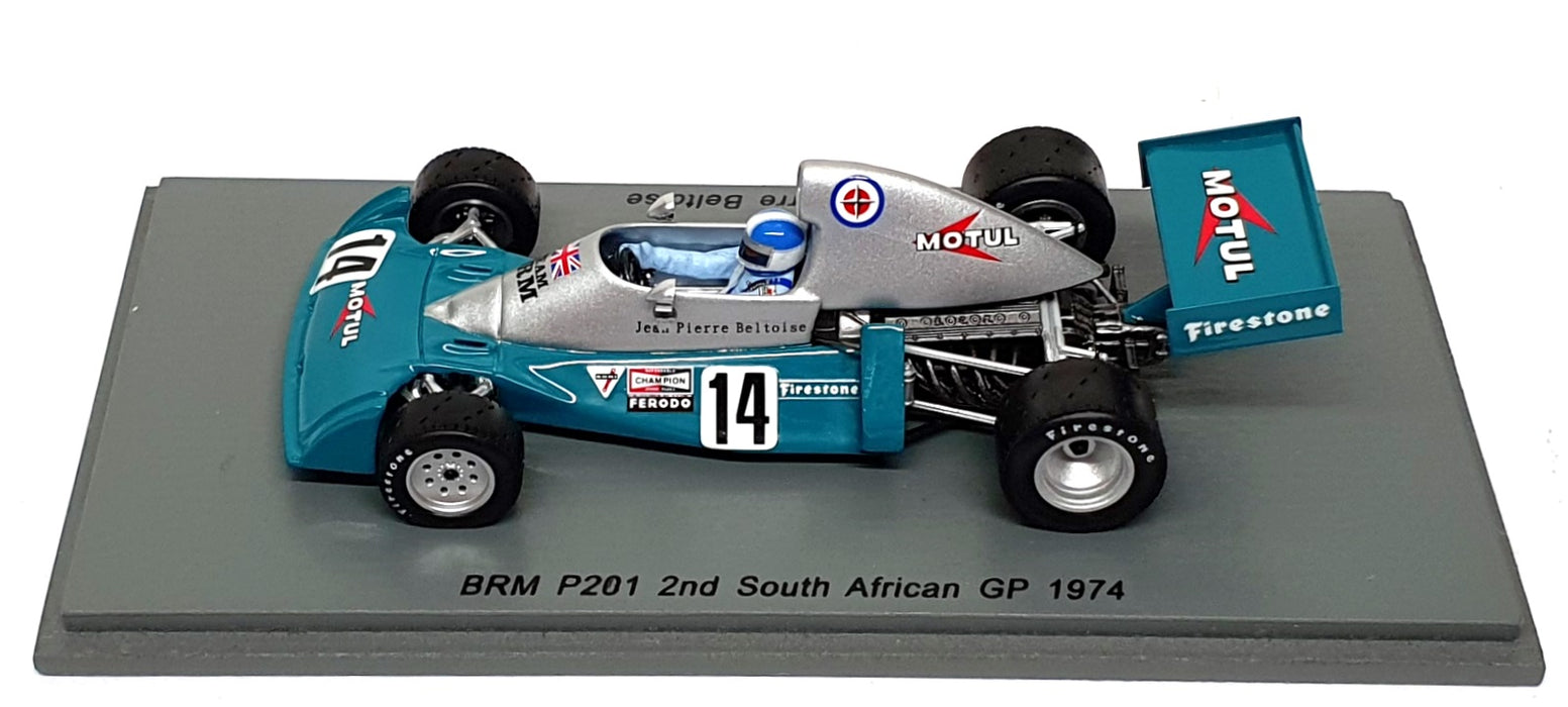 Spark 1/43 Scale S4796 - F1 BRM P201 #14 2nd South Africa GP 1974 J.P. Beltoise
