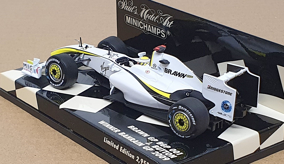Minichamps 1/43 Scale 400 090322 F1 Brawn GP BGP 001 1st Bahrain GP '09 Button