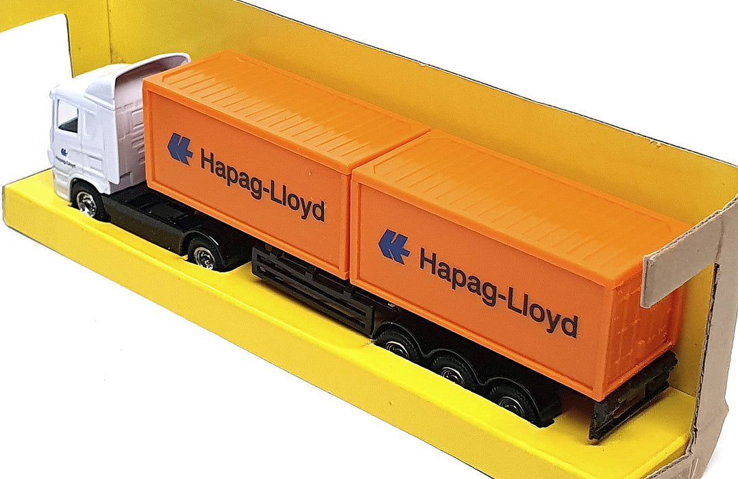 Corgi 1/64 Scale TY86620 - Scania Skeletail Trailer Hapag Lloyd - White/Orange