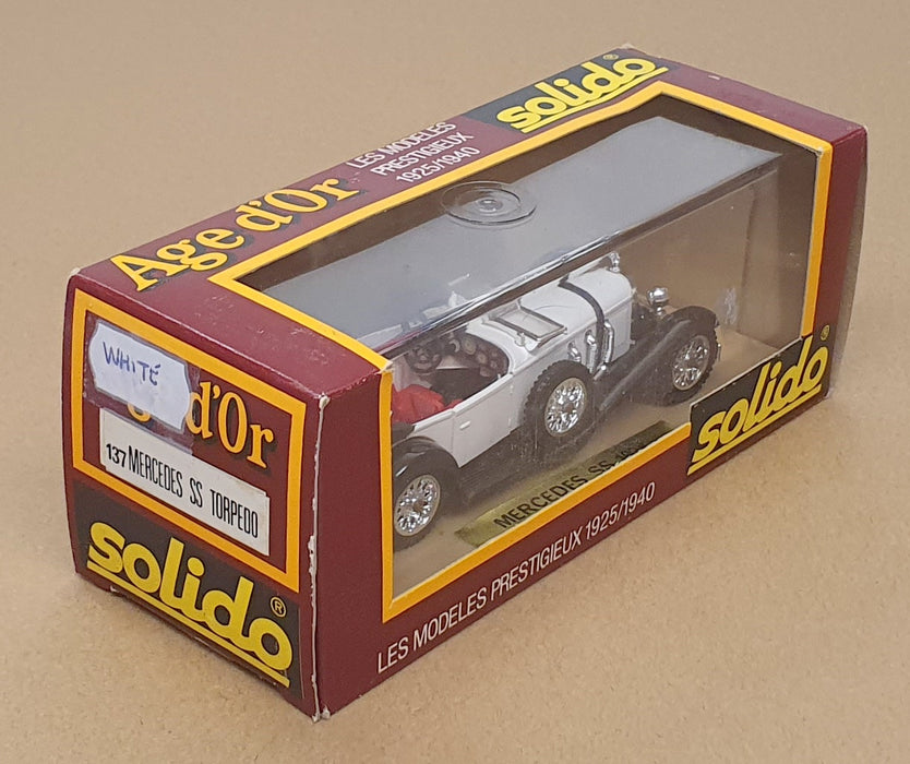Solido 1/43 Scale Diecast 137 - 1928 Mercedes Benz SS Torpedo - White