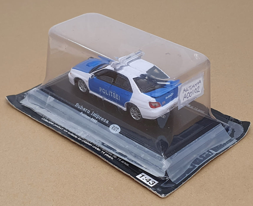 Altaya 1/43 Scale A00102 - Subaru Impreza Police Car Politsei 2002 - Blue/White