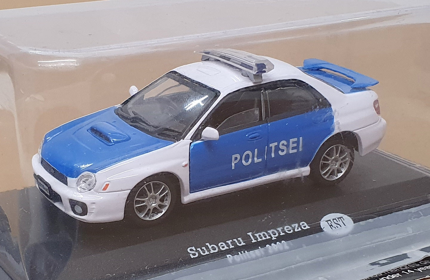 Altaya 1/43 Scale A00102 - Subaru Impreza Police Car Politsei 2002 - Blue/White