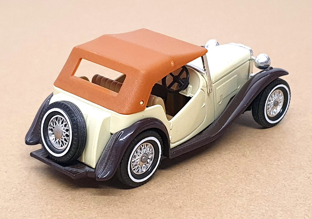 Matchbox Appx 9.5cm Long Diecast Y-8 - 1945 MG TC - Cream/Brown