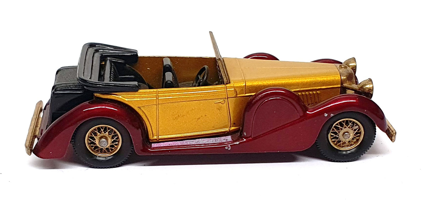 Matchbox 10.5cm Long Diecast Y-11 - 1938 Lagonda DHC - Gold/Maroon