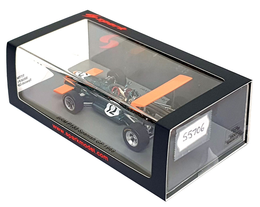 Spark 1/43 Scale S5706 - F1 BRM P133 #12 Spain GP 1969 Jackie Oliver