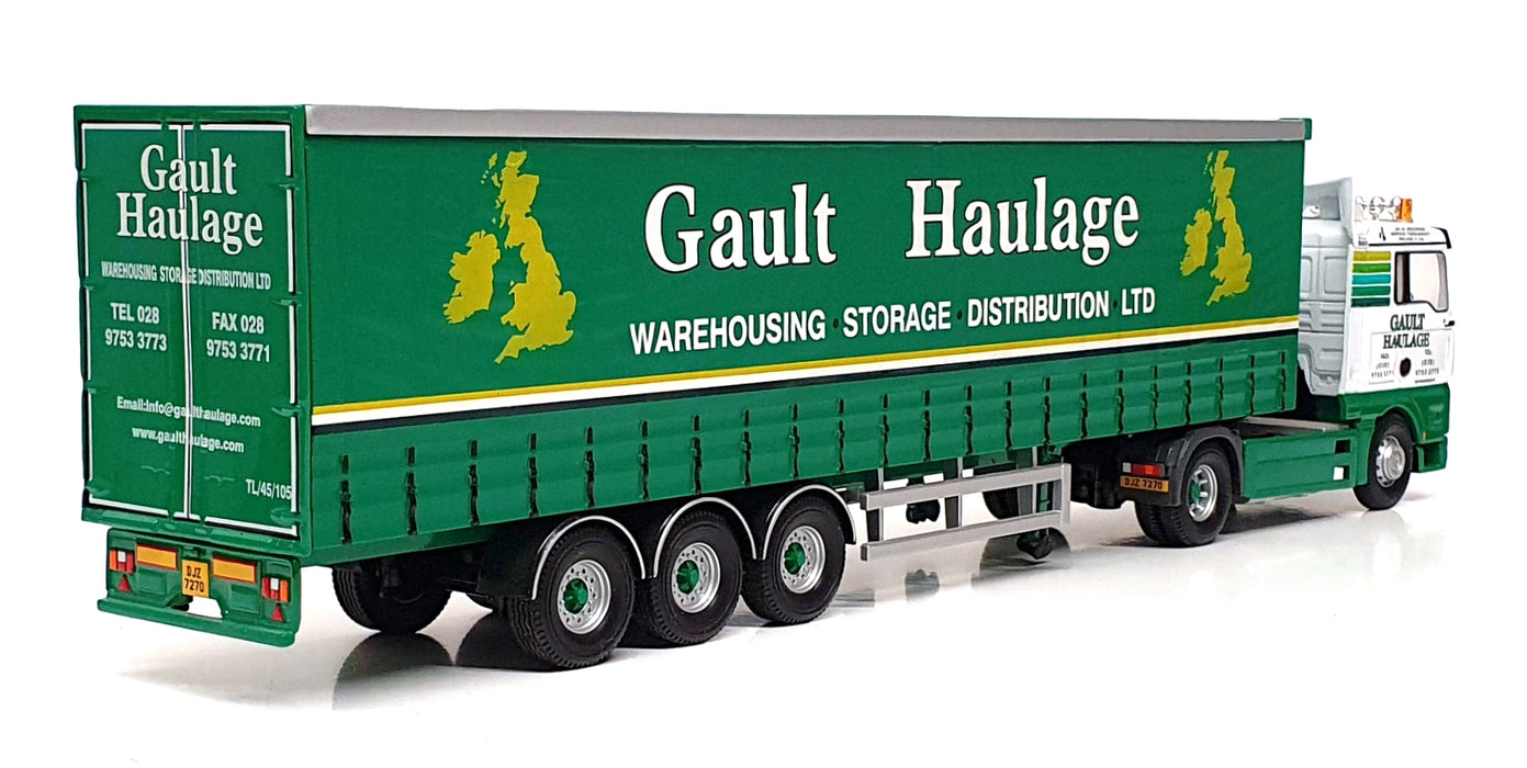 Corgi 1/50 Scale CC13428 - MAN TGA Curtainside Truck Gault Haulage - Green/White