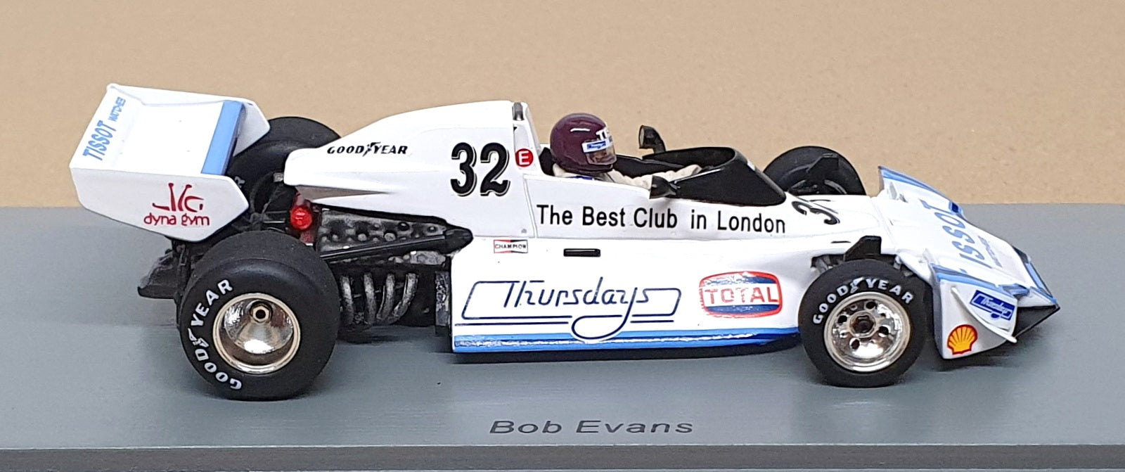Spark 1/43 Scale S7096 - F1 Brabham BT44B #32 British GP 1976 Bob Evans