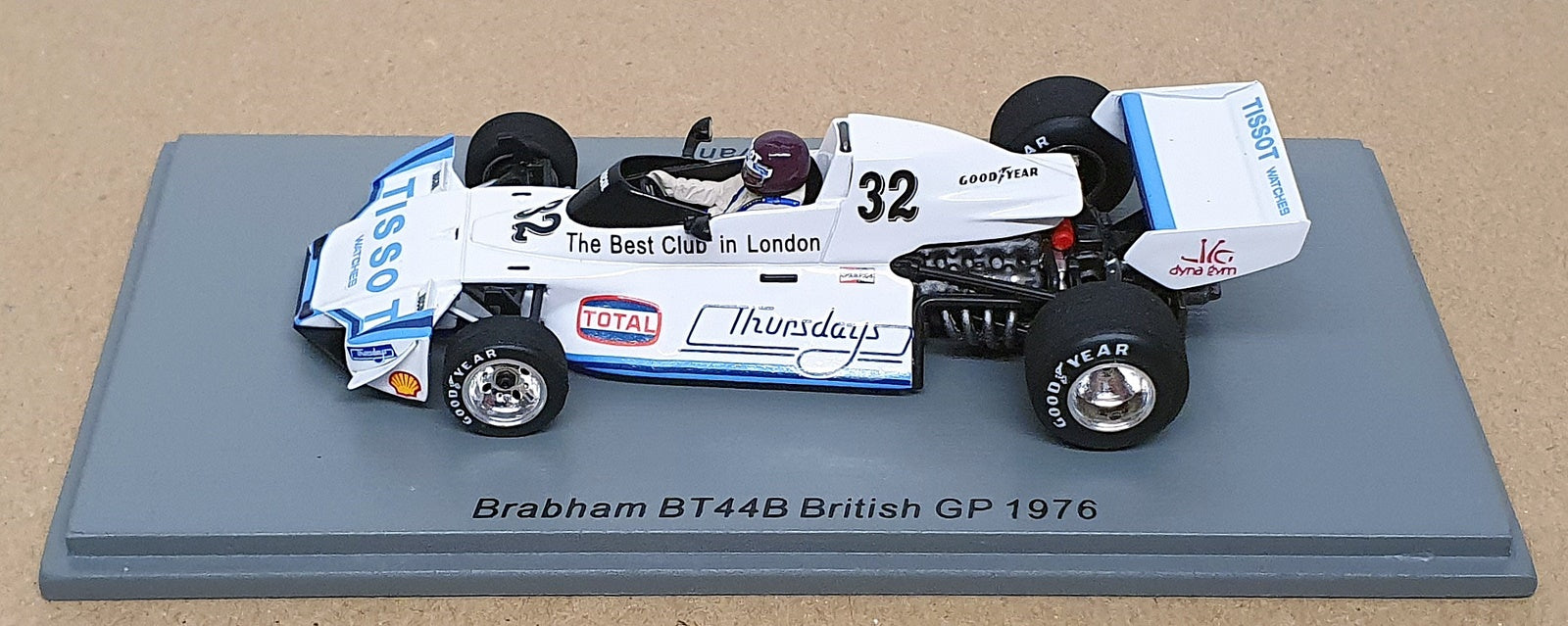 Spark 1/43 Scale S7096 - F1 Brabham BT44B #32 British GP 1976 Bob Evans