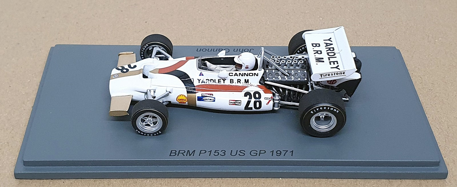 Spark 1/43 Scale S5710 - F1 BRM P153 #28 US GP 1971 John Cannon