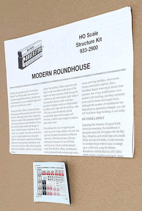 Walthers Cornerstone HO Scale Kit 933-2900 - Roundhouse Engine Service Facility