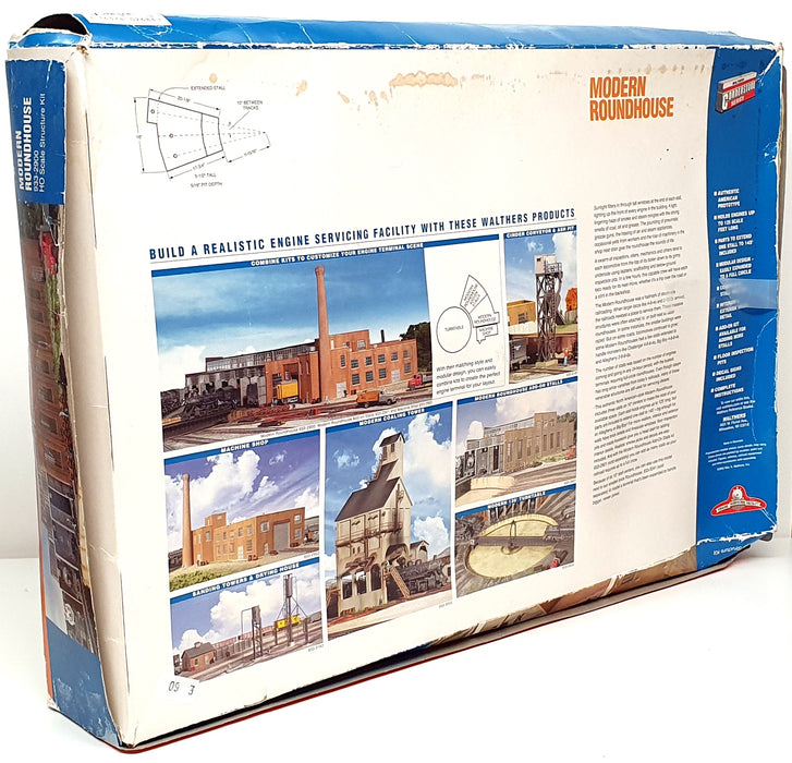 Walthers Cornerstone HO Scale Kit 933-2900 - Roundhouse Engine Service Facility