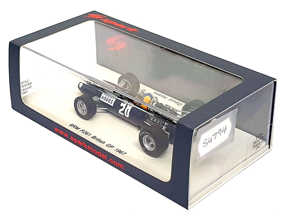 Spark 1/43 Scale S4794 - F1 BRM P261 #20 British GP 1967 David Hobbs