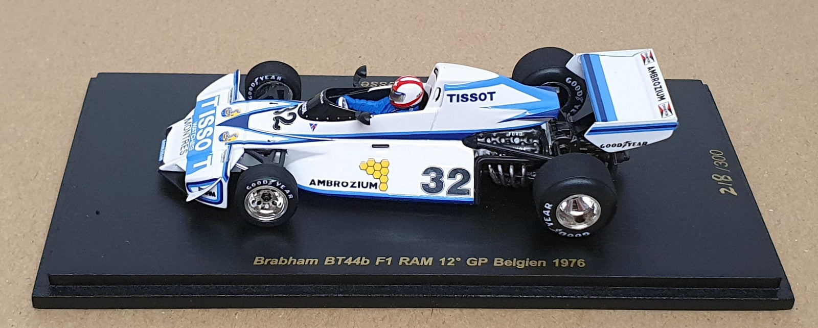 Spark 1/43 Scale RS1724 - F1 Brabham BT44B #32 12th Belgium GP 1976 Kessel