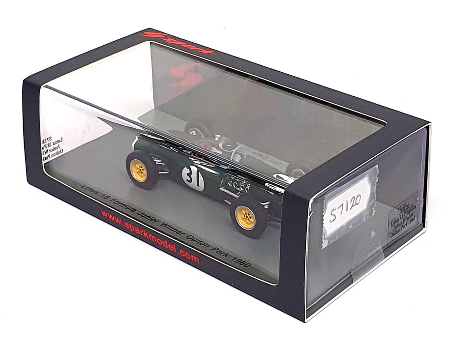 Spark 1/43 Scale S7120 Lotus 18 Formula Jr. #31 Winner Oulton Park 1980 J. Clark