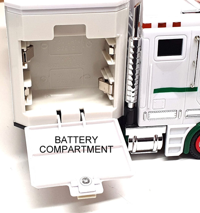 Hess Appx 35cm Long HS3912 - Toy Truck & 2 Race Cars With Lights - White/Green