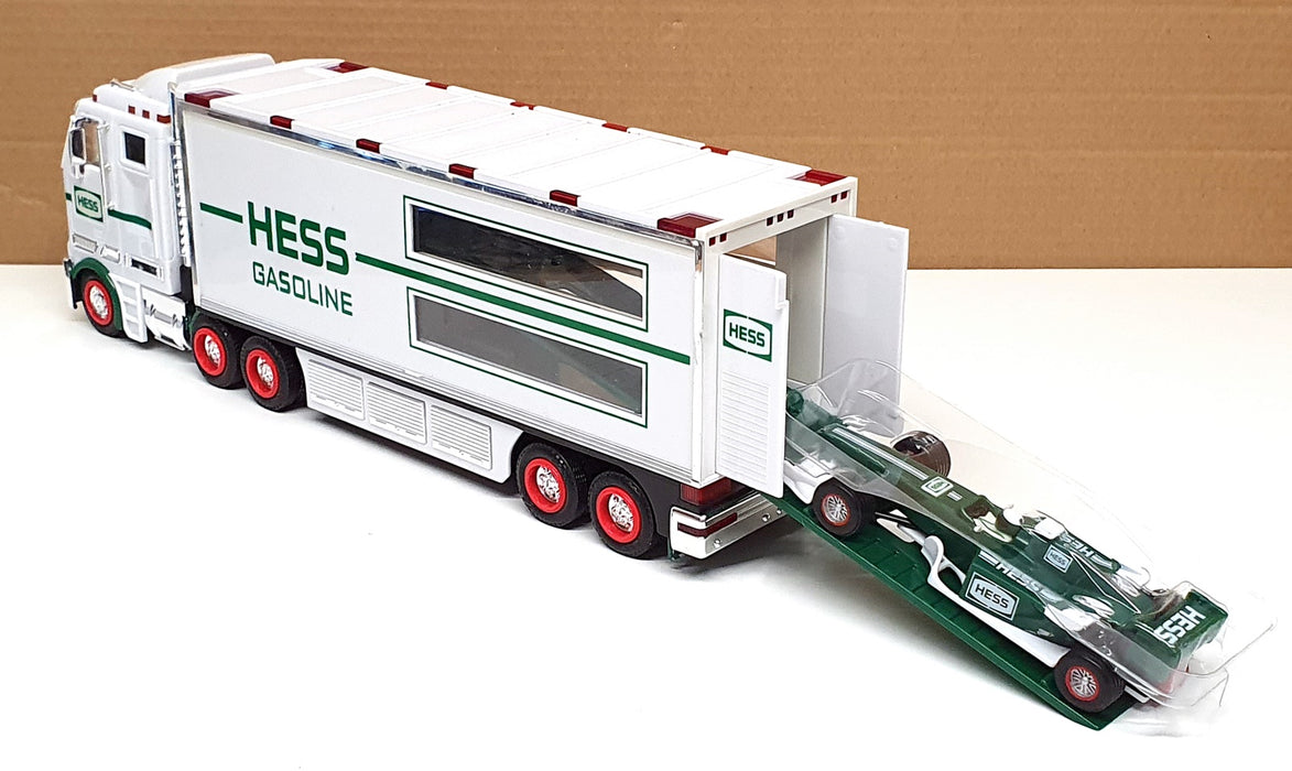 Hess Appx 35cm Long HS3912 - Toy Truck & 2 Race Cars With Lights - White/Green