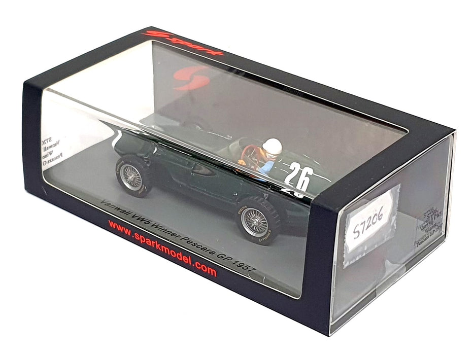 Spark 1/43 Scale S7206 - F1 Vanwall VW5 #26 Winner Pescara GP 1957 S. Moss