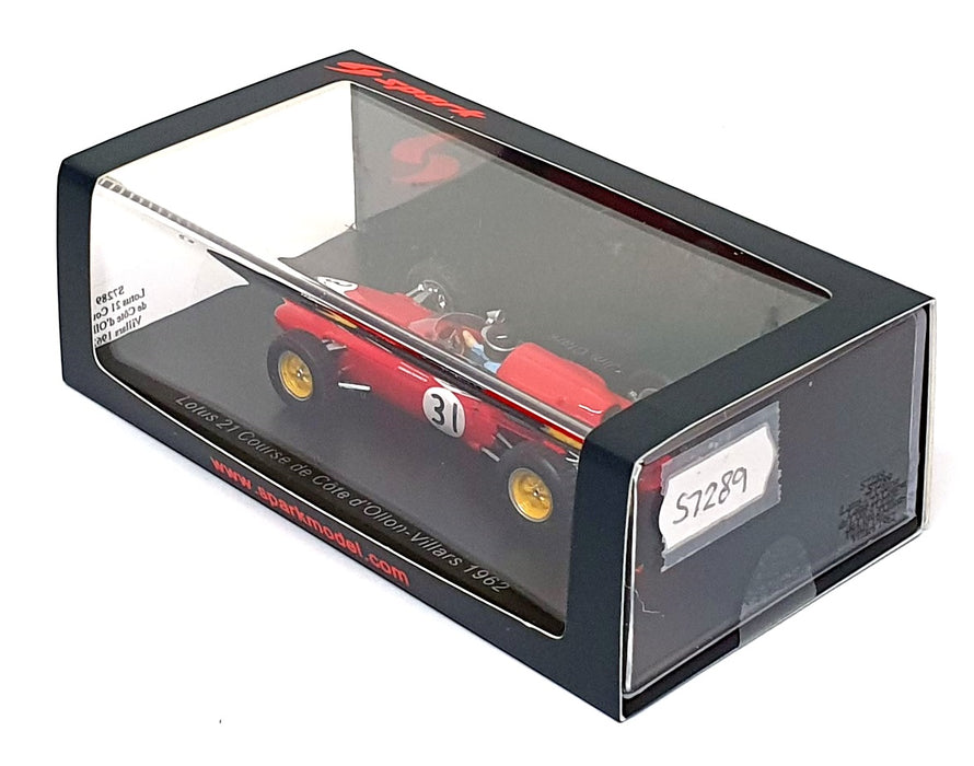 Spark 1/43 Scale S7289 Lotus 21 #31 Course de Cote d' Ollon Villars 1962 J Clark