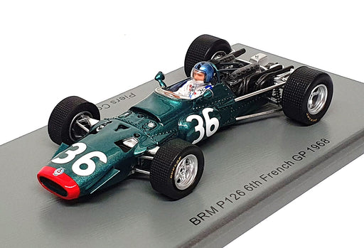 Spark 1/43 Scale S5701 - F1 BRM P126 #36 6th French GP 1968 P. Courage