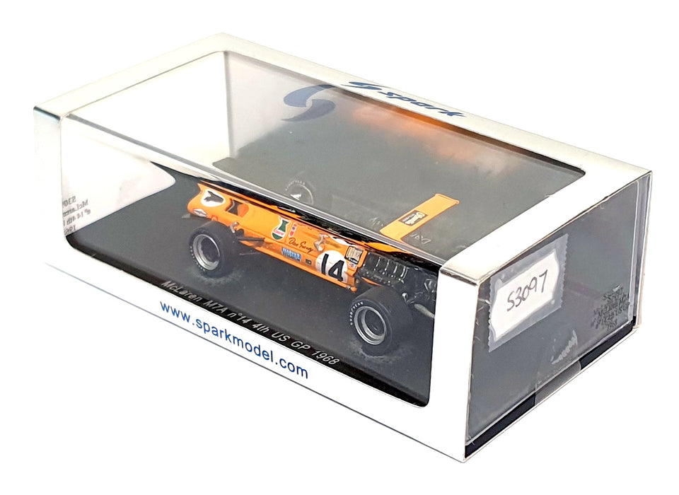 Spark 1/43 Scale S3097 - F1 McLaren M7A #14 4th US GP 1968 Dan Gurney
