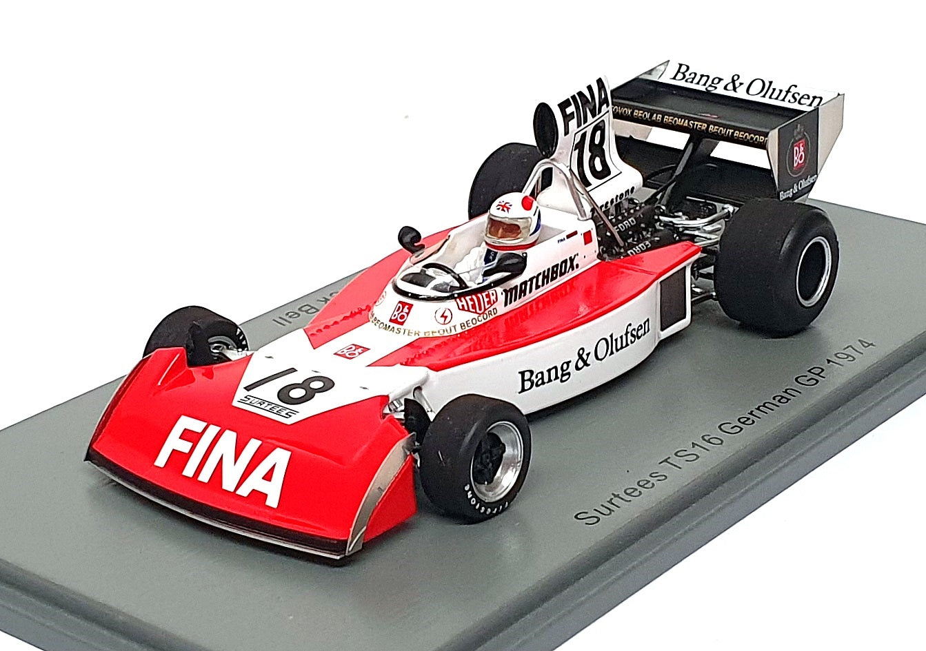 Spark 1/43 Scale S9655 - F1 Surtees TS16 #18 German GP 1974 Derek Bell