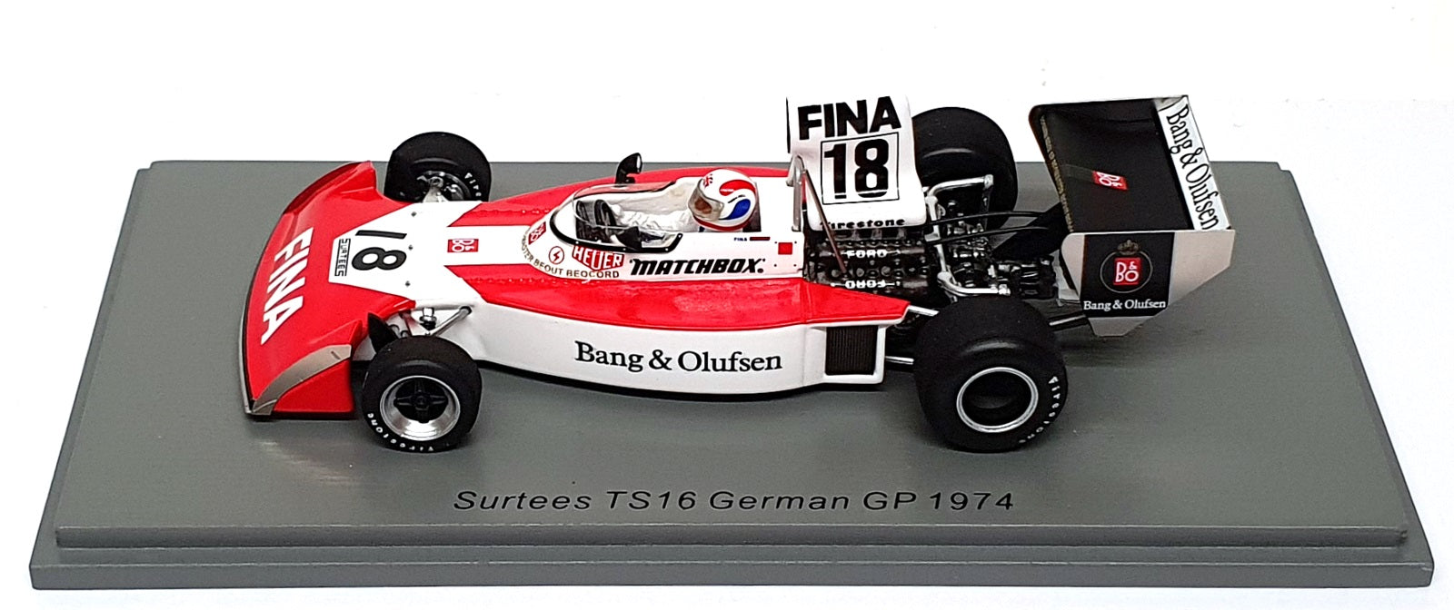 Spark 1/43 Scale S9655 - F1 Surtees TS16 #18 German GP 1974 Derek Bell