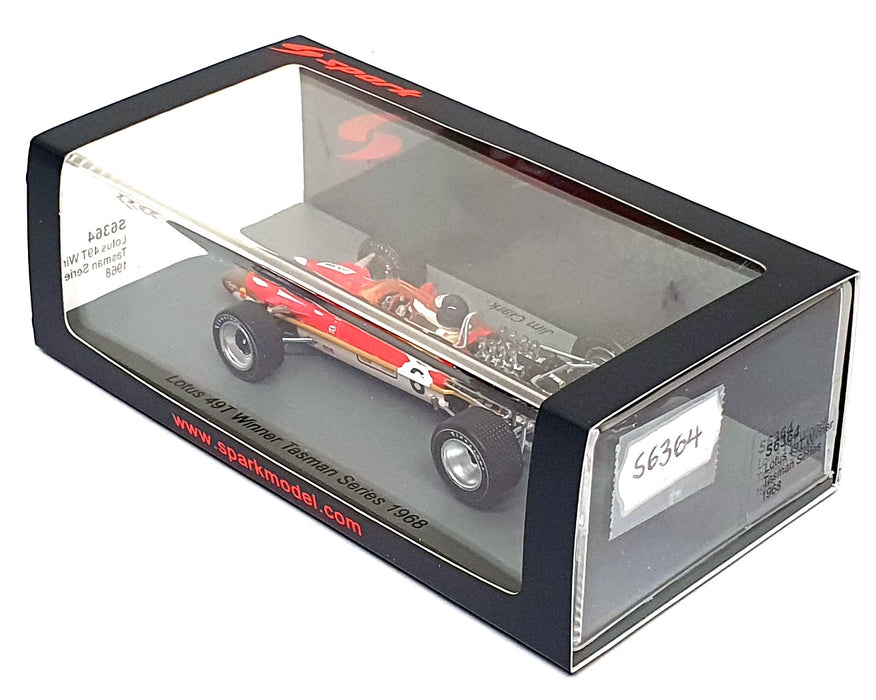 Spark 1/43 Scale S6364 - Lotus 49T #6 Winner Tasman Series 1968 Jim Clark