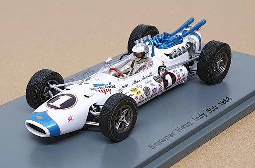 Spark 1/43 Scale S4246 - Brawner Hawk #1 Indy 500 1966 Mario Andretti