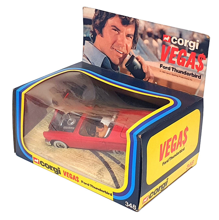 Corgi Appx 12cm Long Original Diecast 348 Ford Thunderbird Vegas TV Series - Red