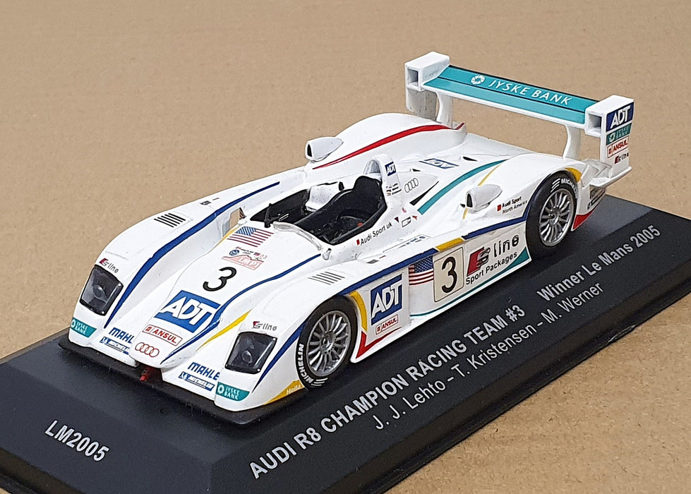 Ixo Models 1/43 Scale LM2005 - Audi R8 #3 Winner Le Mans 2005 - White 