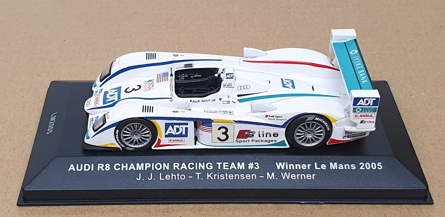 Ixo Models 1/43 Scale LM2005 - Audi R8 #3 Winner Le Mans 2005 - White 