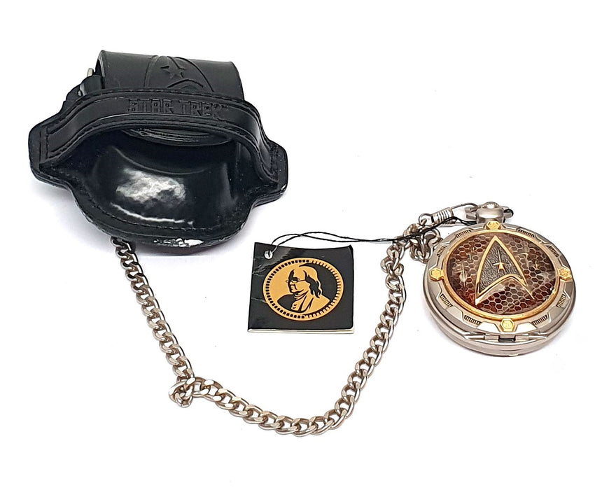 Franklin Mint PWST02 - Star Trek Pocket Watch With Leather Pouch And Chain