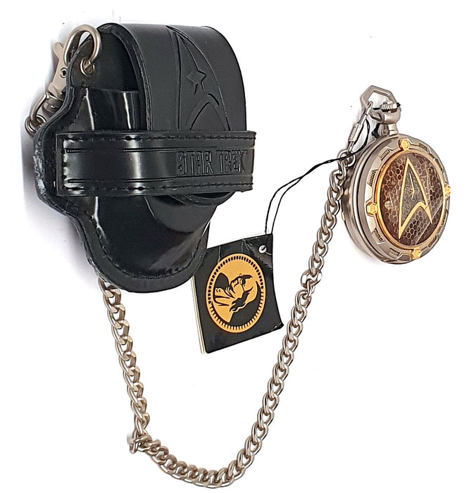 Franklin Mint PWST02 - Star Trek Pocket Watch With Leather Pouch And Chain