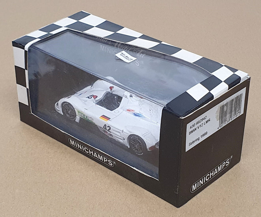 Minichamps 1/43 Scale 430 992942 - BMW V12 LMR #42 Sebring 1999 - White