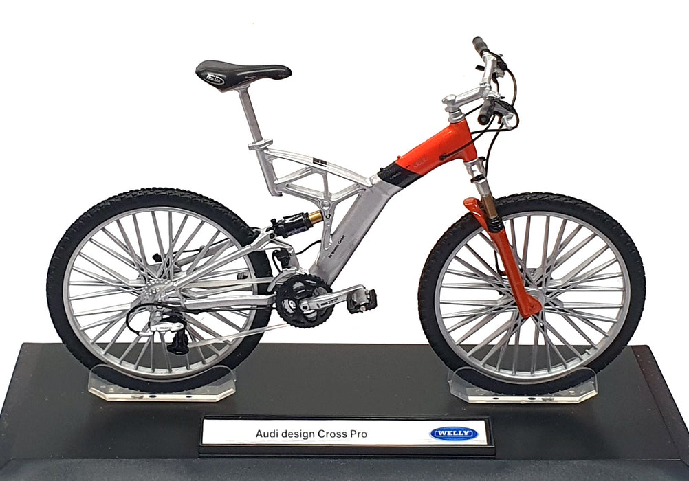Welly Bike 1/10 Scale 62570PW - Audi Design Cross Pro Bicycle - Silver/Orange