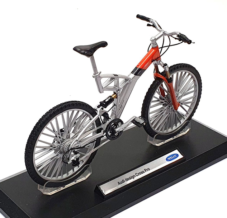 Welly Bike 1/10 Scale 62570PW - Audi Design Cross Pro Bicycle - Silver/Orange