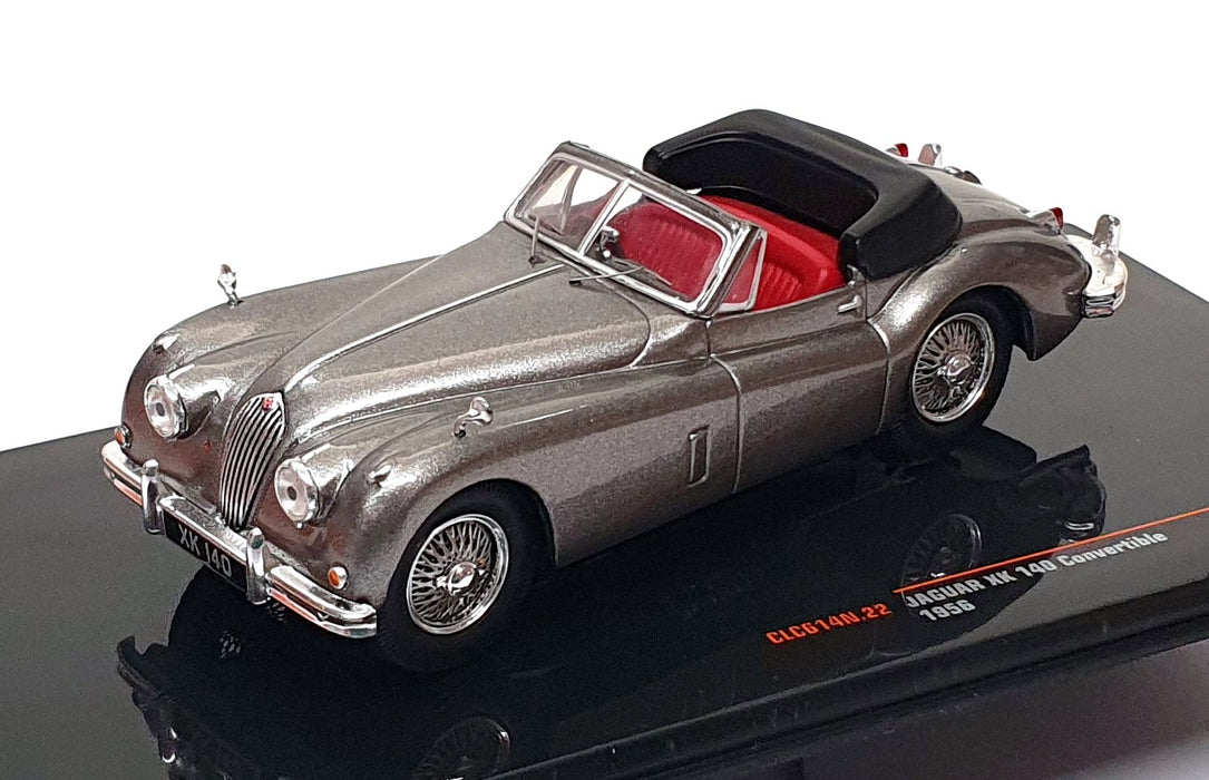 Ixo 1/43 Scale Diecast CLC614 - 1956 Jaguar XK140 Convertible - Met. Grey