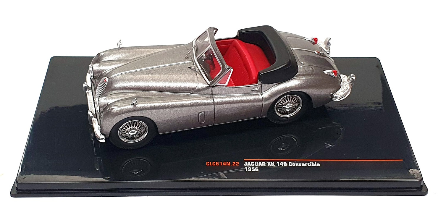 Ixo 1/43 Scale Diecast CLC614 - 1956 Jaguar XK140 Convertible - Met. Grey